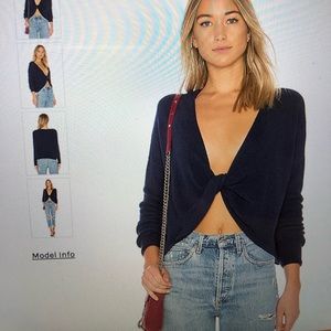 Navy twisted cozy knit sweater